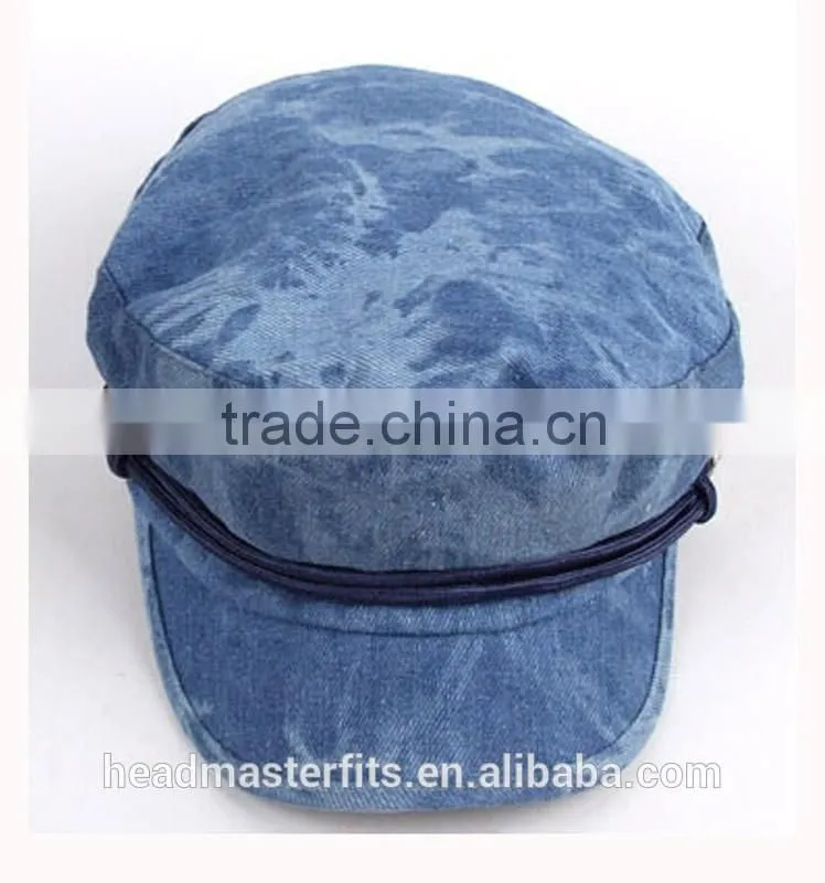Custom washed denim caps for woman simple blue plain baseball cap