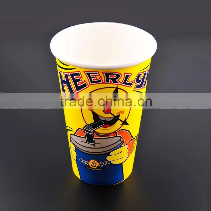 Logo printed disposable cold paper cup, soda drink paper cup, cold paper cup
