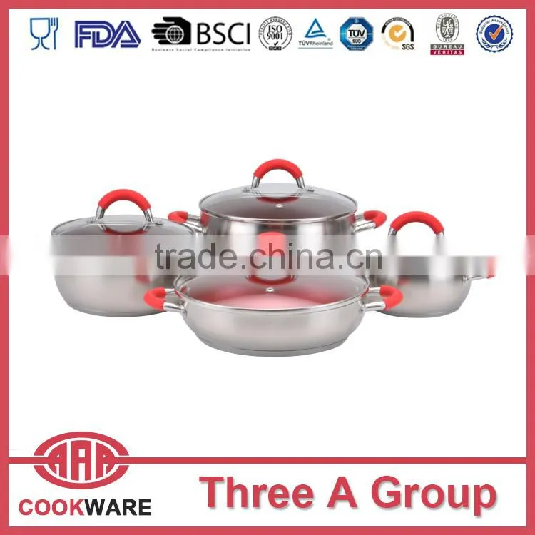 stainless steel cookware with silicone handle