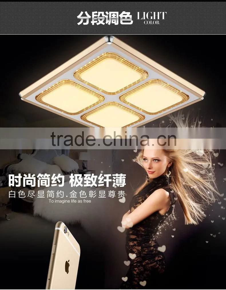 Square aluminum acrylic ceiling mount led lighting, house living ceiling light