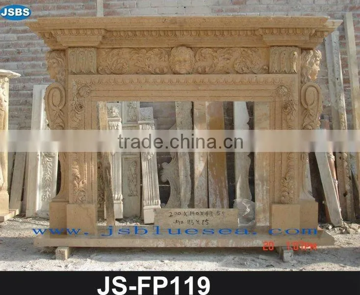 Sandstone Fireplace Mantel JS-FP007Y- more photos for chosing!