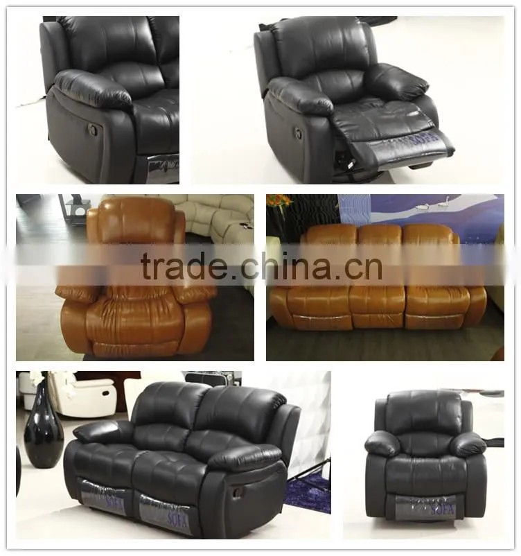 black modern leather recliner sofa set