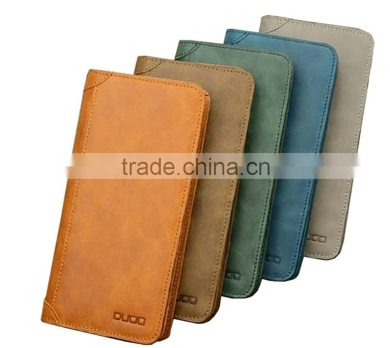 Multifunction high quality real leather men wallet wholesale for iphone6