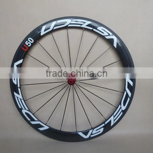 UDELSA U50 chinese carbon tubular wheels for road bike super light weight red hubs