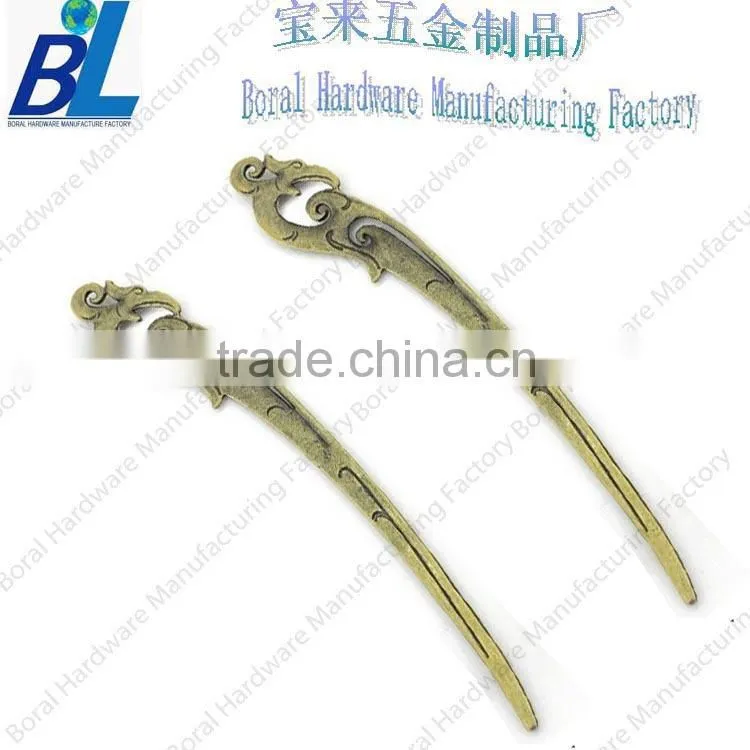 Fish shape holder personalized metal bookmark with antique brass color