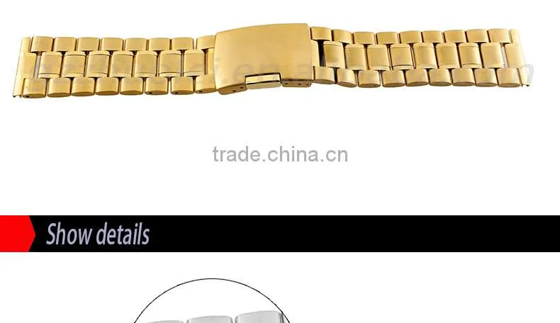14|16|18|19|20|22|24mm high quality imported stainless steel Watch Band with double click stainless steel buckle