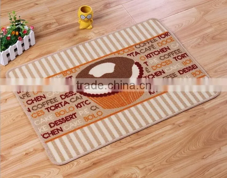 The New Design Coffee Cooking Theme Loop Pile Polyester Printing 40*60cm Kitchen Door Floor Mat Rug Carpet