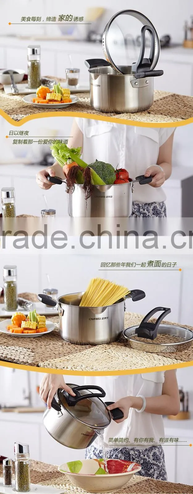 charms Food grade 304 stainless steel cookware