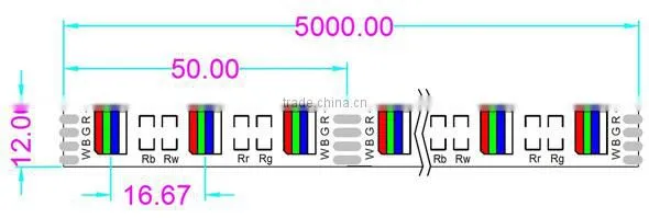DC 5V 12V 24V 4 IN 1 addressable waterproof dmx 5050 rgbw led strip light