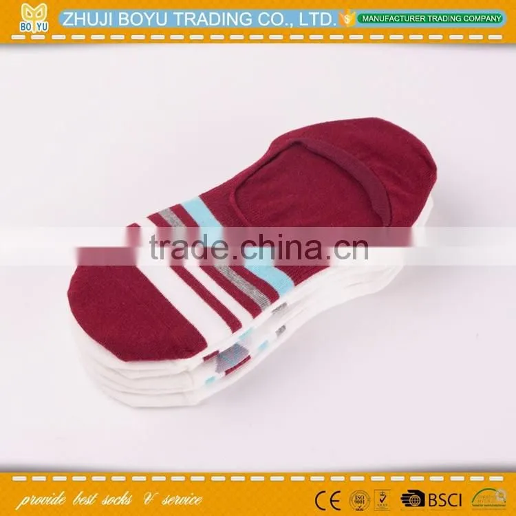 BY-161008 lady acrylic Woman Loafer Non-Slip Invisible Low Cut Boat Socks with Lurex