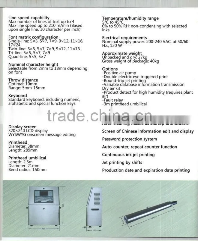 43S Small Character Inkjet printer