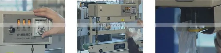 CE approved vertical Solid Ink Coding continuous plastic bag heat sealing mahine