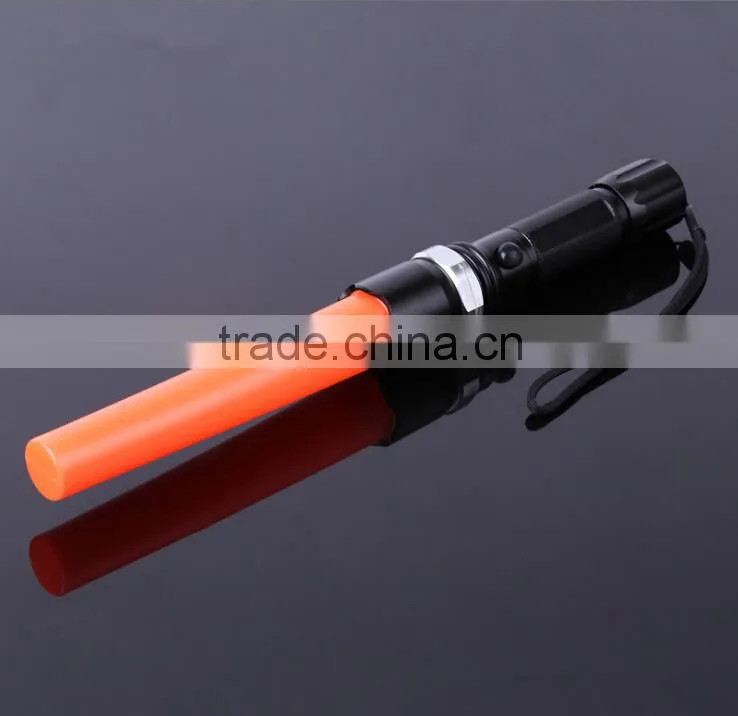 Three-speed police zoomable rechargeable LEDpolice flashlight with light stick