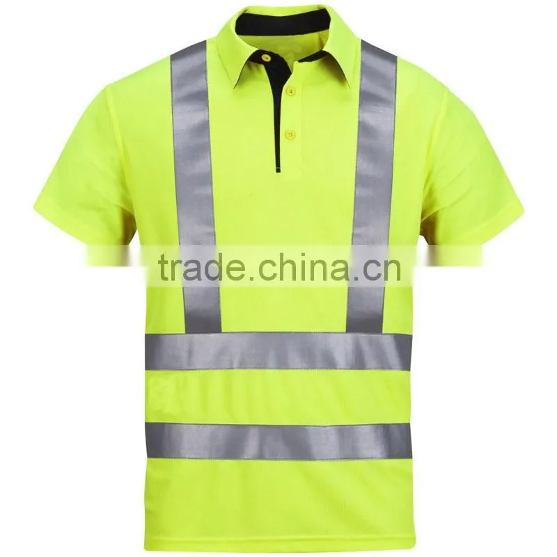 2014 latest sport design reflective t shirt polo