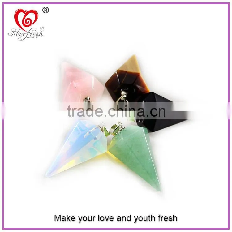 Fashion Pendant Necklace Customized Gemstone Beads New Elegant Natural Rock Crystal Cone-Shaped Pendants, Semi Precious Pendants