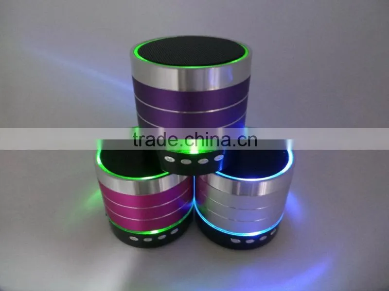 Colorful bluetooth speaker with custom logo printing, hight quality LED lighting wireless speaker, portable music player speaker