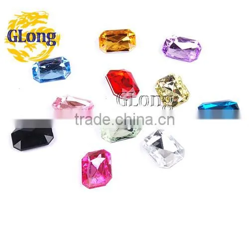 13*18mm Acrylic Point Back Octagon Mix Color Bling Rhinestone&Crystal For Stylish Bags Garment Shoes #GY011-18P(Mix-s)