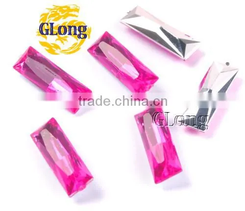 7*21mm Acrylic Point Back Rectangular Mix Color Bling Rhinestone&Crystal For Stylish Bags Garment Shoes #GY014-21P(Mix-s)