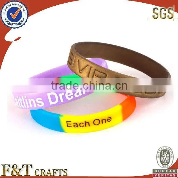 promotional thick cool mens rubber college team wide silicone bracelet in bulk