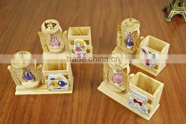 2015 in china hot selling wooden pen container brush pot
