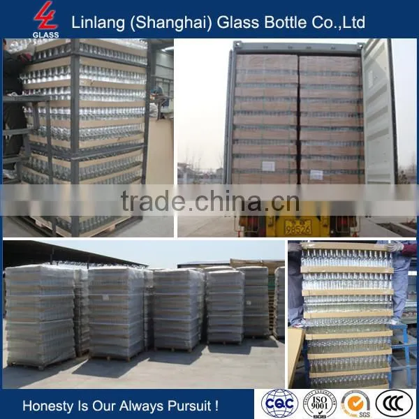 Transparent color with double caps glass ink bottle