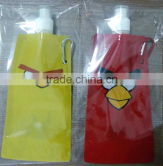 Water Bags Multicolor Green Portable Food Safety Grade PVC Foldable Water Bags with Metal Carabiner