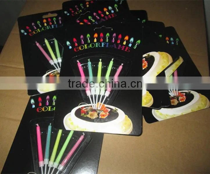 Factroy sale colored flame candle for birthday wholesale