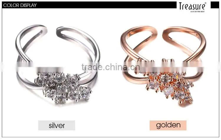 Hot jewelry designer zircon ring crystal silver ring Bridal jewelry Costume jewelry