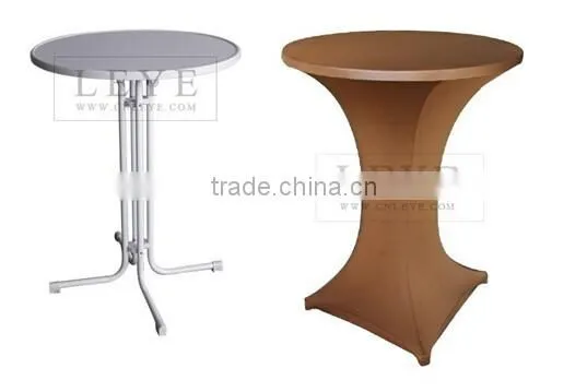 factory direct high quality LED foldable cocktail table bar table bistro table with stretch cover