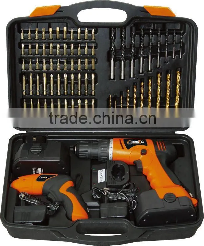 18Volt drill and 4.8Volt screwdriver kit with 74pcs accessories