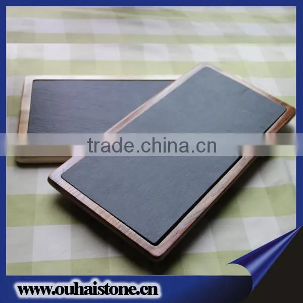 America acacia wood serving tray slate plate