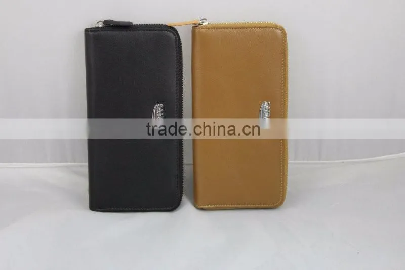 High Quality New Fashion Promition Genuine leather men's wallet with customized logo