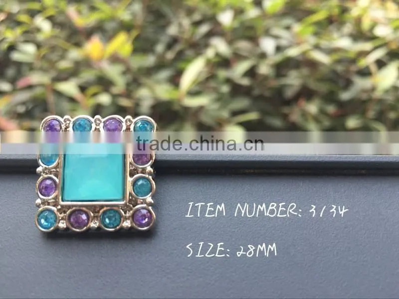 New effect rhinestone acrylic plastic colorful button sewing with shank bulk cheap high quality button flower center