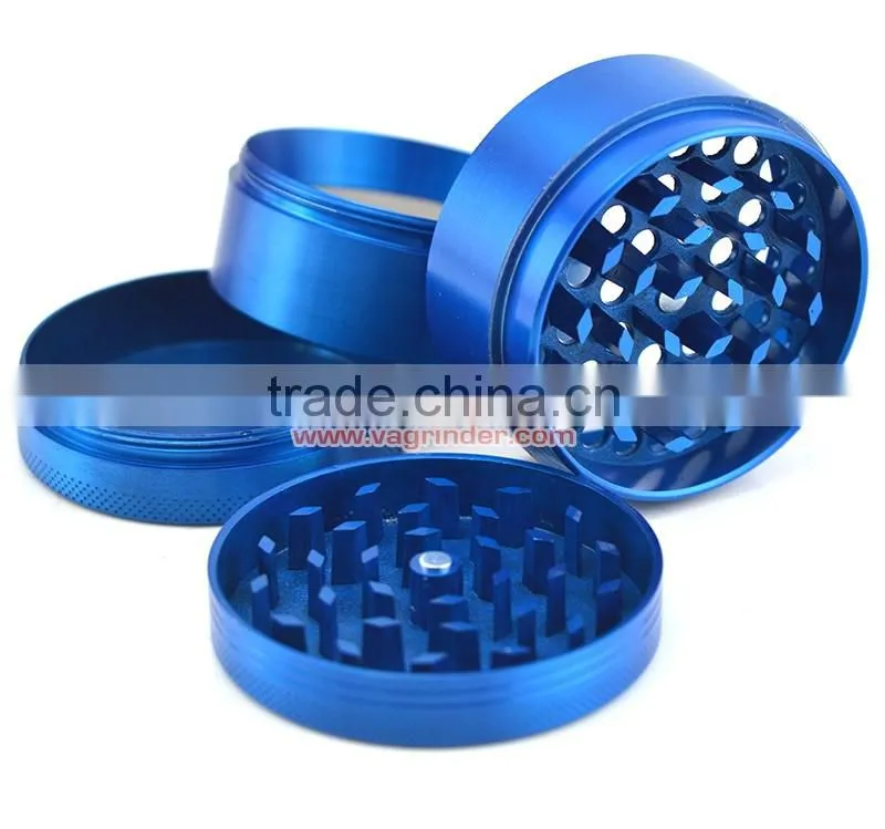 LARGE 4 Piece SMART CRUSHER ZINC ALLOY 2.2 INCH Tobacco, Spice Herb Grinder + POLLEN SCRAPPER