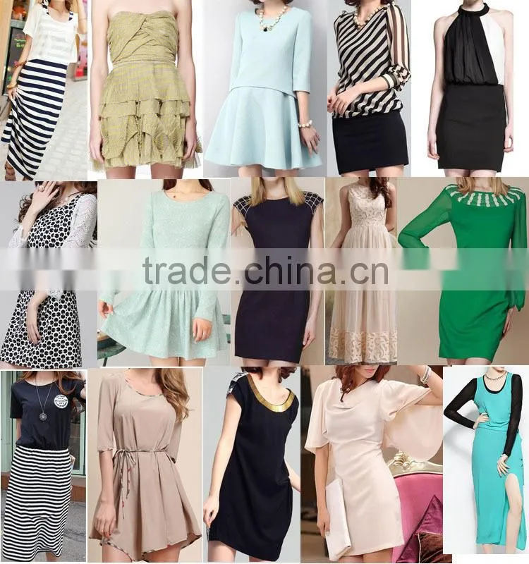 2014 chinese factory garment long sleeve loose women dress