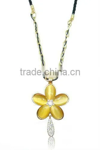 18K Gold plating pendant cat-eyes pendant fashion necklace three colors