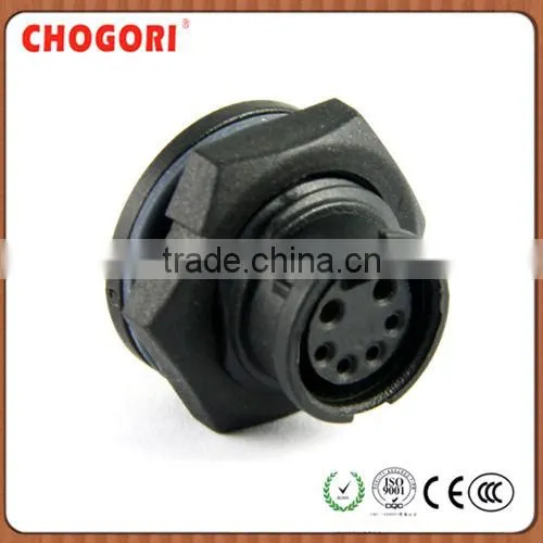 2+4pin waterproof electrical connector panel mount