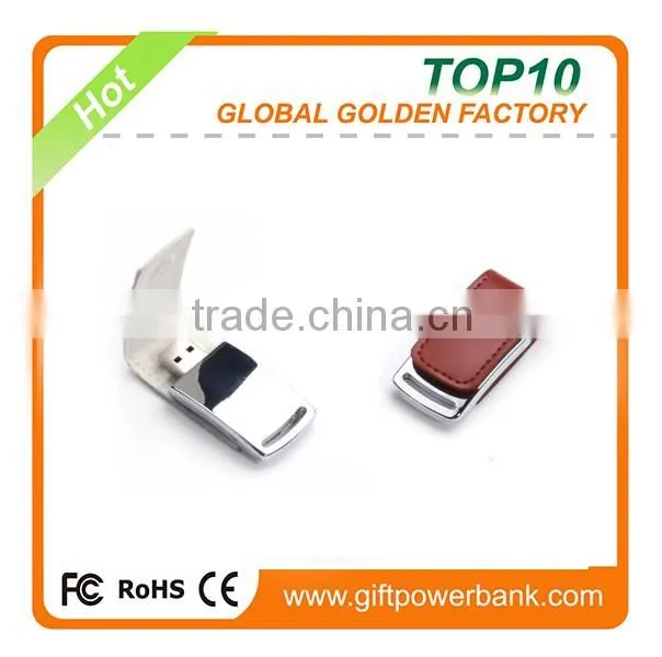 China usb manufacture metal leather usb flash drive