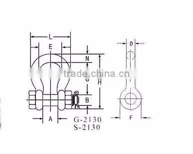 Best price us type bow bolt type chain shackles with high quality