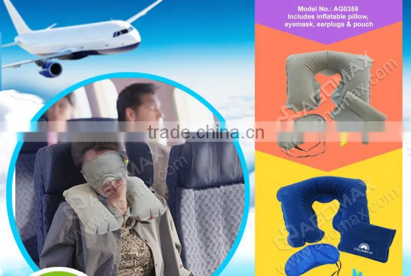Promotional gift durable eyemask pillow airline travel kit