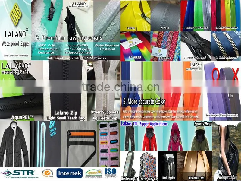fashion clothing chain of zippers with OEKO-TEX CARTIFIED