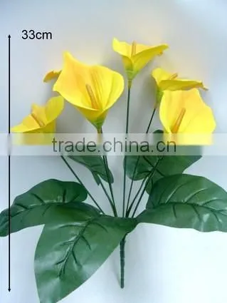 Newest H33cm Yellow Silk Flowers Artificial Calla Lily