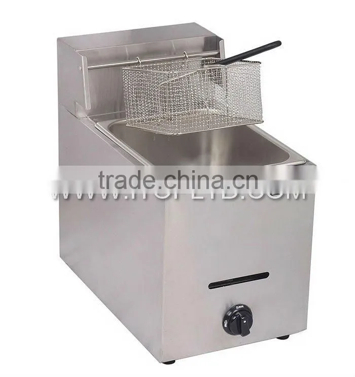1-Tank 1-basket natural gas chip deep fryer oil filter machine