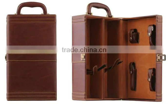 leather wine box
