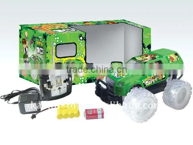 1079532 ben 10 scale 1 18 4 function rc car with light and music