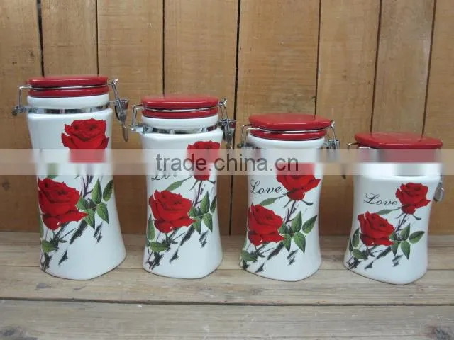 Food Safe Wholesale Ceramic Kitchen Airtight Storage Jar