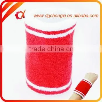 2015 customized orange sports cotton wristband &sweatband