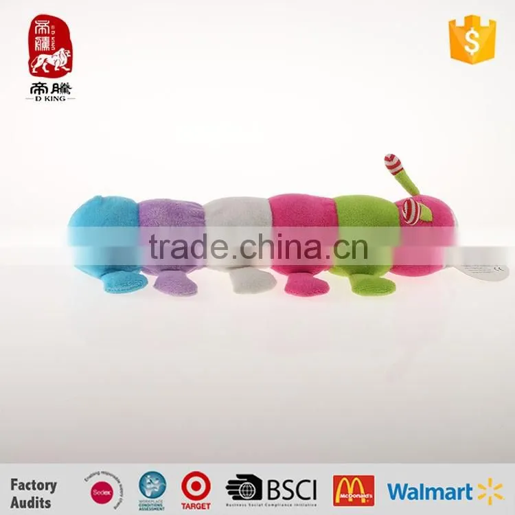 China manufacture baby education toy plush caterpillar toys