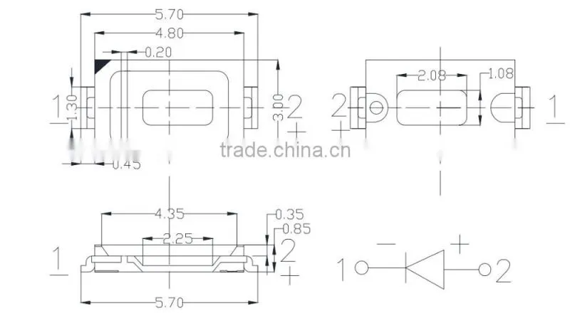 High brightness 50-60lm per LED SMD5630, SMD5730 LED diodes