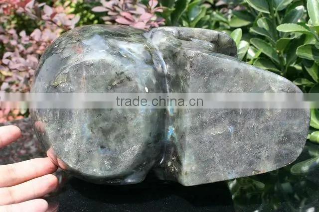 Amazing black obsidian carved crystal skull/black obsidian stone skull sculpture